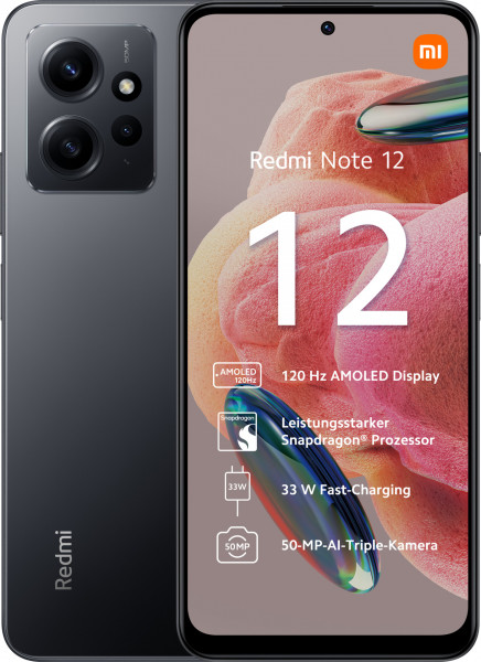 Xiaomi Redmi Note 12 64GB Grau LTE Android Smartphone 6,67" OLED 4GB RAM USB-C