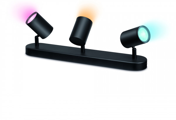 WiZ IMAGEO Spot Schwarz WLAN Bluetooth Deckenleuchte 3 Flammig RGB LED Smarthome