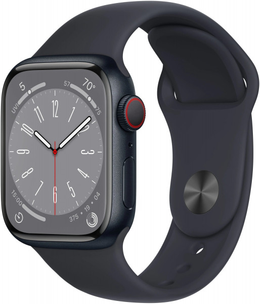 Apple Watch Series 8 schwarz Fitnesstracker GPS Smartwatch Aluminiumgehäuse