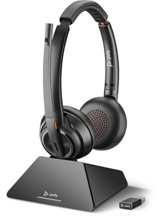 Poly DECT Headset Savi 8220 UC binaural USB-A ANC kabellos Überkopf schwarz
