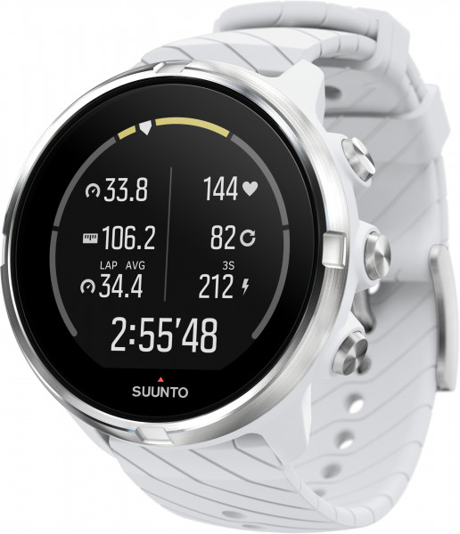 Suunto 9 weiß 50mm Smartwatch Fitnesstracker LCD Touchdisplay GPS wasserdicht
