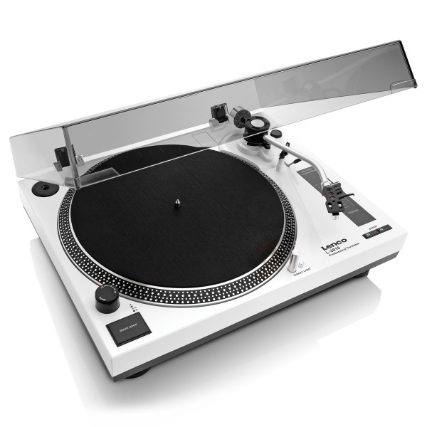 Lenco L-3810WH Plattenspieler Weiß USB Direktantrieb 45 U/min inkl. Verstärker
