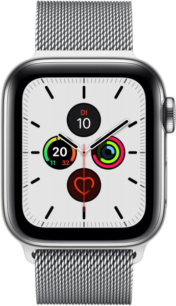 Apple Watch 5 silber Edelstahl 40mm Milanaise silber LTE