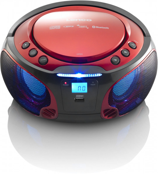 Lenco SCD-550RD CD-Radio mit MP3 USB Bluetooth Lichteffekte Kopfhöreranschluss