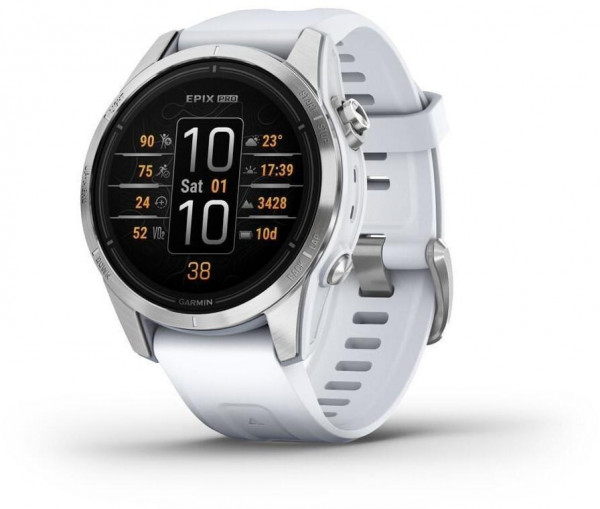 GARMIN EPIX™ PRO Smartwatch 42MM Steinweiss/Silber WLAN ANdroid iOS 1.2" 32GB