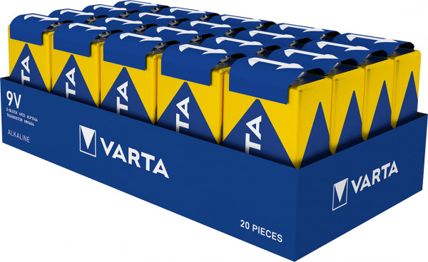 VARTA HIGH ENERGY Batterie E-Block 9V-Block 6LR61 20er lange Laufzeit langlebig