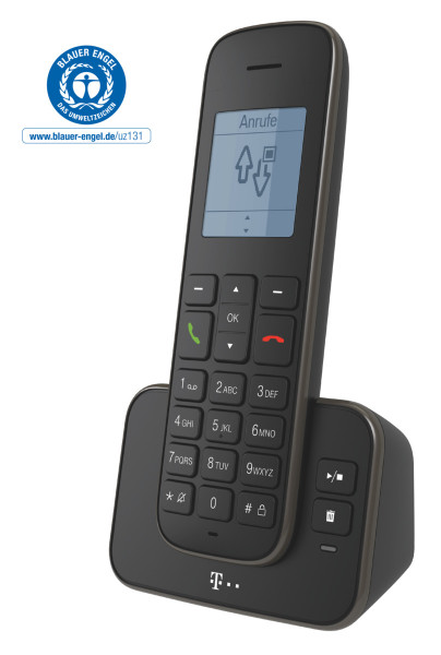 Telekom Sinus A 207 Schwarz DECT Festnetztelefon mit Anrufbeantworter
