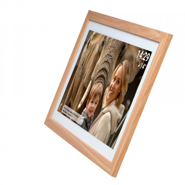 Denver FRAMEO Digitaler Bilderrahmen PFF-2162 Holz hell WLAN Touchscreen 21.5"