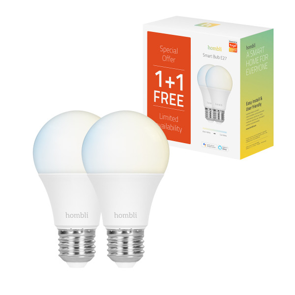 Hombi smarte LED Leuchte 2er Pack 9 Watt dimmbar Sprachsteuerung Smart Home