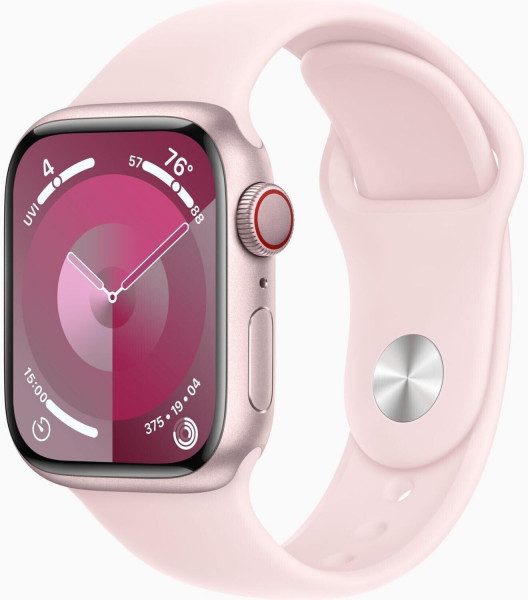 Apple Watch S9 LTE 4G rosa Smartwatch 41mm 64GB digital watchOS NFC WLAN Sport