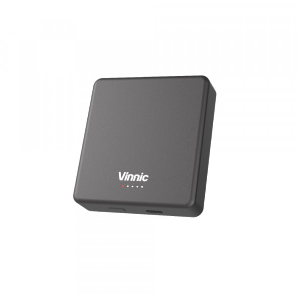 Vinnic MANA Magnetic kabellose Powerbank grau Energieversorgung mobil 8.000mAh