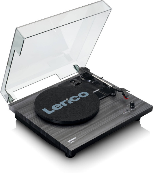 LENCO LS-10BK Plattenspieler Schwarz Lautsprecher Holz Riemenantrieb 33/45 U/min