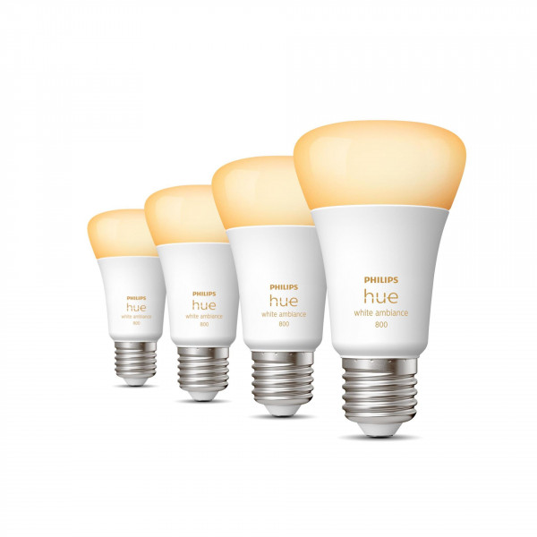 Philips Hue White Ambiance E27 Viererpack 4x570lm 60W Leuchtmittel Smart Weiß