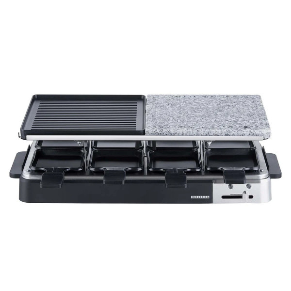 MELISSA Raclette Grill/Steinplatte für 8 Personen schwarz Temperaturregelung