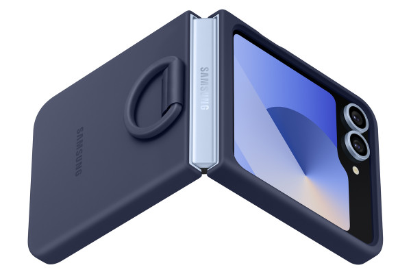 Samsung Clear Case Galaxy Z Flip6 Dunkelblau Ring Schutzhülle Backcover Protect