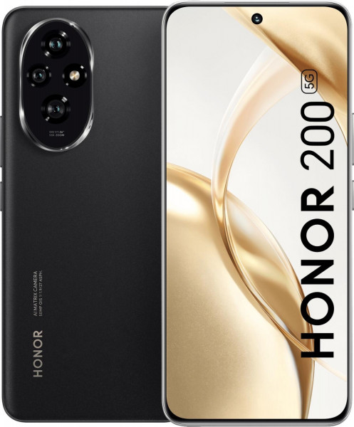 Honor 200 5G Schwarz 256 GB Android Smartphone 6,7" DualSIM 50 MP NFC USB-C OLED