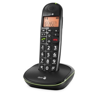 Doro PhoneEasy 100w schwarz analoges Festnetztelefon schnurlos große Tasten