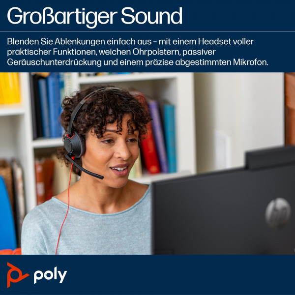 Poly Headset Blackwire C5220 Stereo USB Typ-C/A Kabelgebunden On-Ear Überkopf