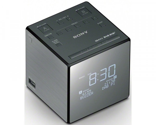 SONY DAB-Radio XDR-C1DBP USB Uhrenradio digitalem Radioempfang große Uhranzeige