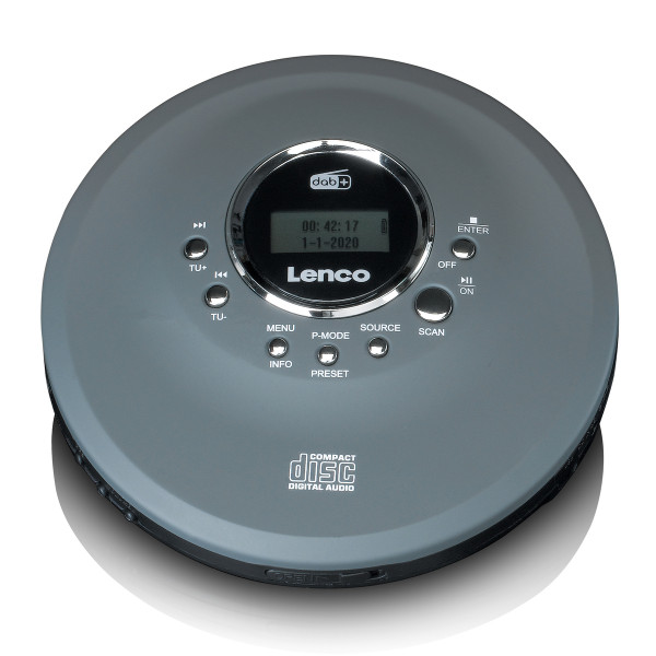 Lenco CD-400GY Tragbarer CD/MP3-Player Grau CD CD-R CD-RW Dot-Matrix-Display FM