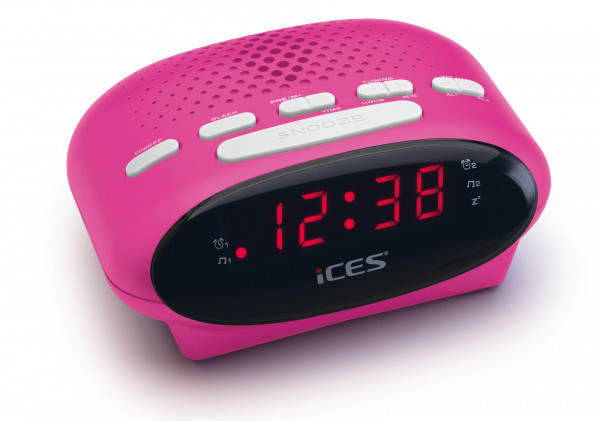 LENCO ICR-210 FM-Uhrenradio & Radiowecker Pink digital Sleep-Timer LED Display