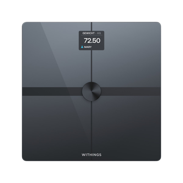 Withings Body Smart schwarz Personenwaage Körperwaage aus Glas WLAN Bluetooth