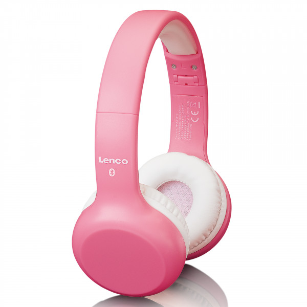 LENCO HPB-110PK Kinder Bluetooth Kopfhörer pink Freisprechfunktion mit Stickern
