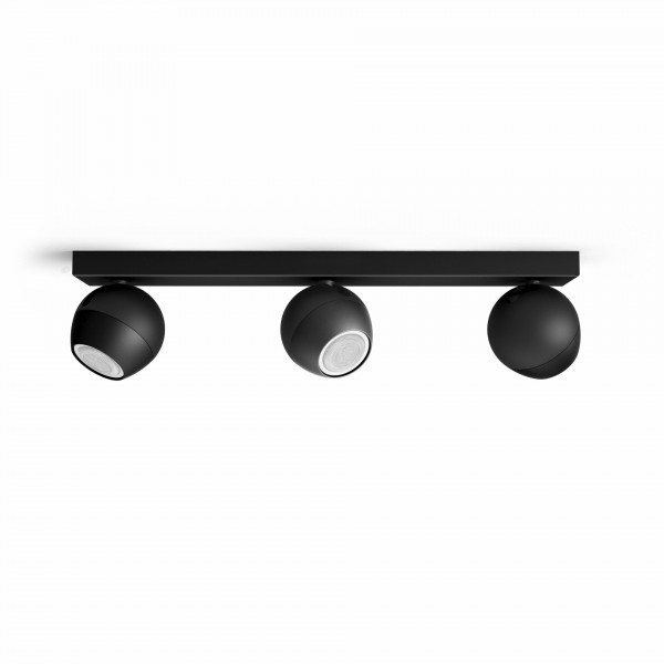 Philips Hue White Ambiance Buckram Spot Schwarz 3x350lm Dimmbar GU10 IP20 ZigBee