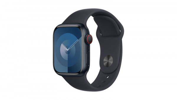 Apple Watch S9 LTE 41 Alu Sportband S/M Schwarz IP6X 64GB iOS OLED GPS WLAN NFC