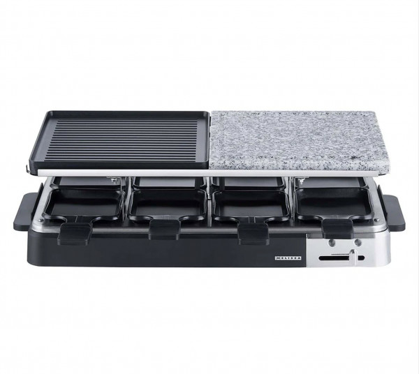 MELISSA Raclette Grill/Steinplatte für 8 Personen schwarz Temperaturregelung