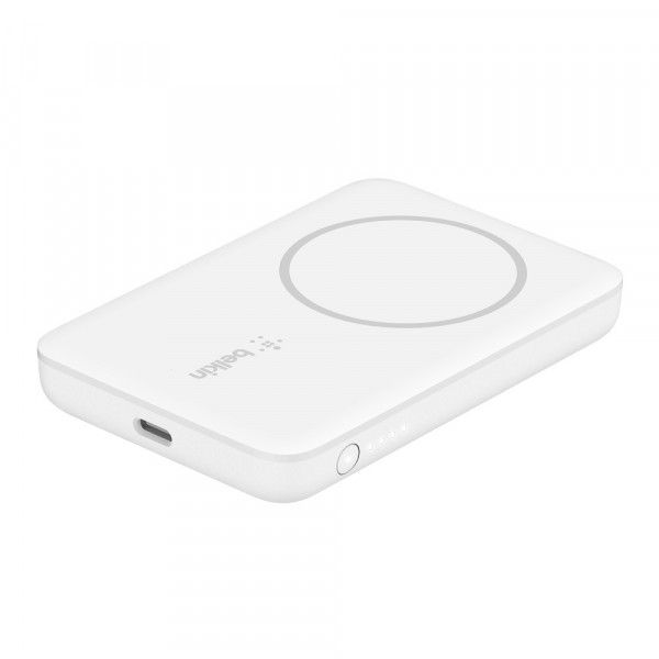 Belkin Magnetische drahtlose Powerbank, MagSafe, 2.500 mAh, weiß USB-C iPhone