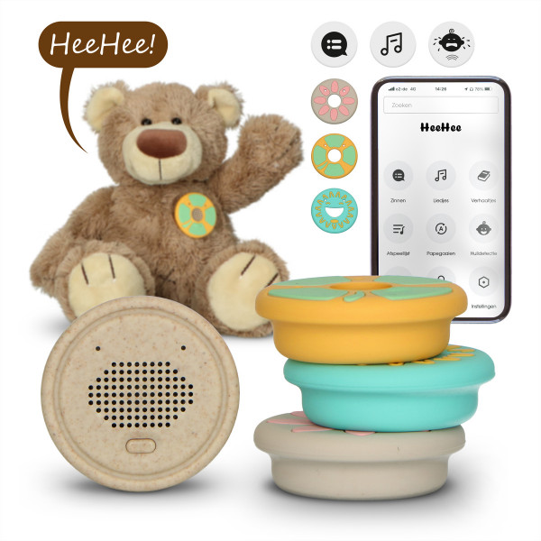 Alecto Baby HeeHee Sprachknopf Bluetooth 5.3 Akku USB-C Appgesteuert BPA-frei