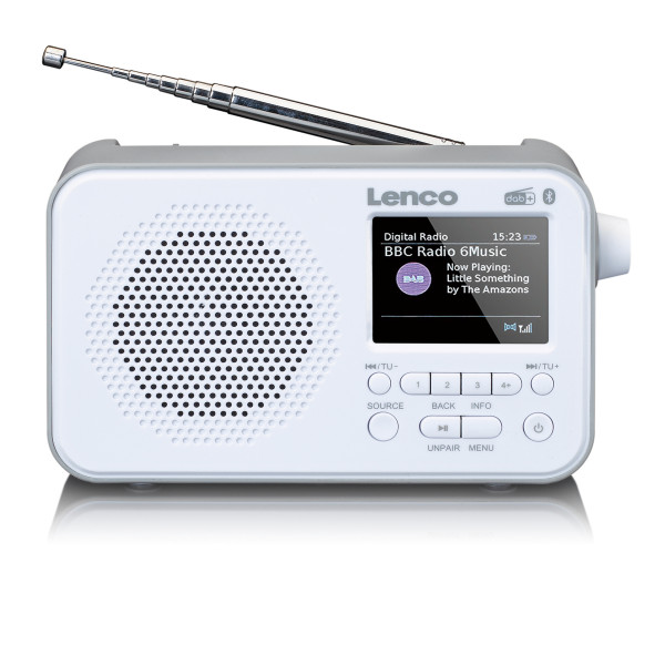 Lenco PDR-036WH DAB+/FM-Radio Weiß 2 Watt Bluetooth 5.0 USB-C 2,4 Zoll Display