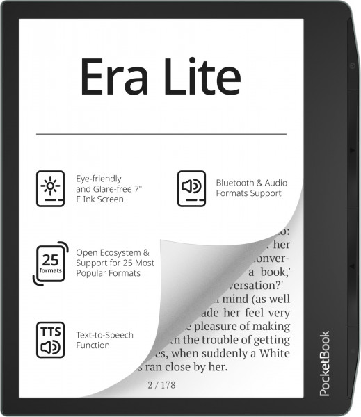 Pocketbook Era Lite 16 GB grau WLAN Bluetooth Linux 7" E-Ink Carta 1300 Display