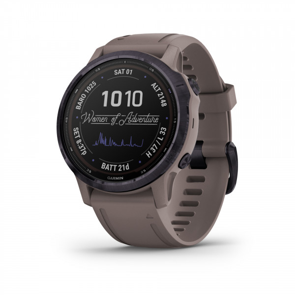 Garmin FENIX 6S PRO SOLAR Smartwatch Android iOS Grau Silikon Armband 20mm