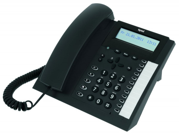 tiptel 2020 ISDN anthrazit ISDN-Telefon schnurgebunden 100 Einträge Wandmontage