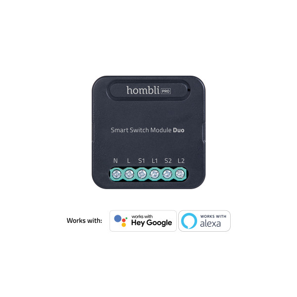 Hombli Smart Switch Module Duo smartes Schaltmodul schwarz Zeitschaltfunktion