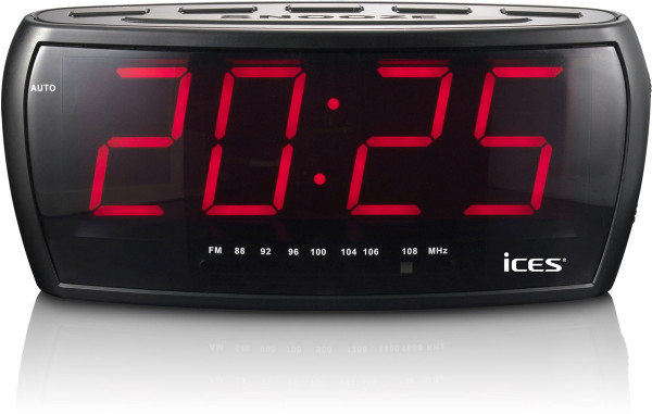 LENCO ICR-230-1 FM-Uhrenradio/Radiowecker Schwarz digital LED-Display Timer 3 W