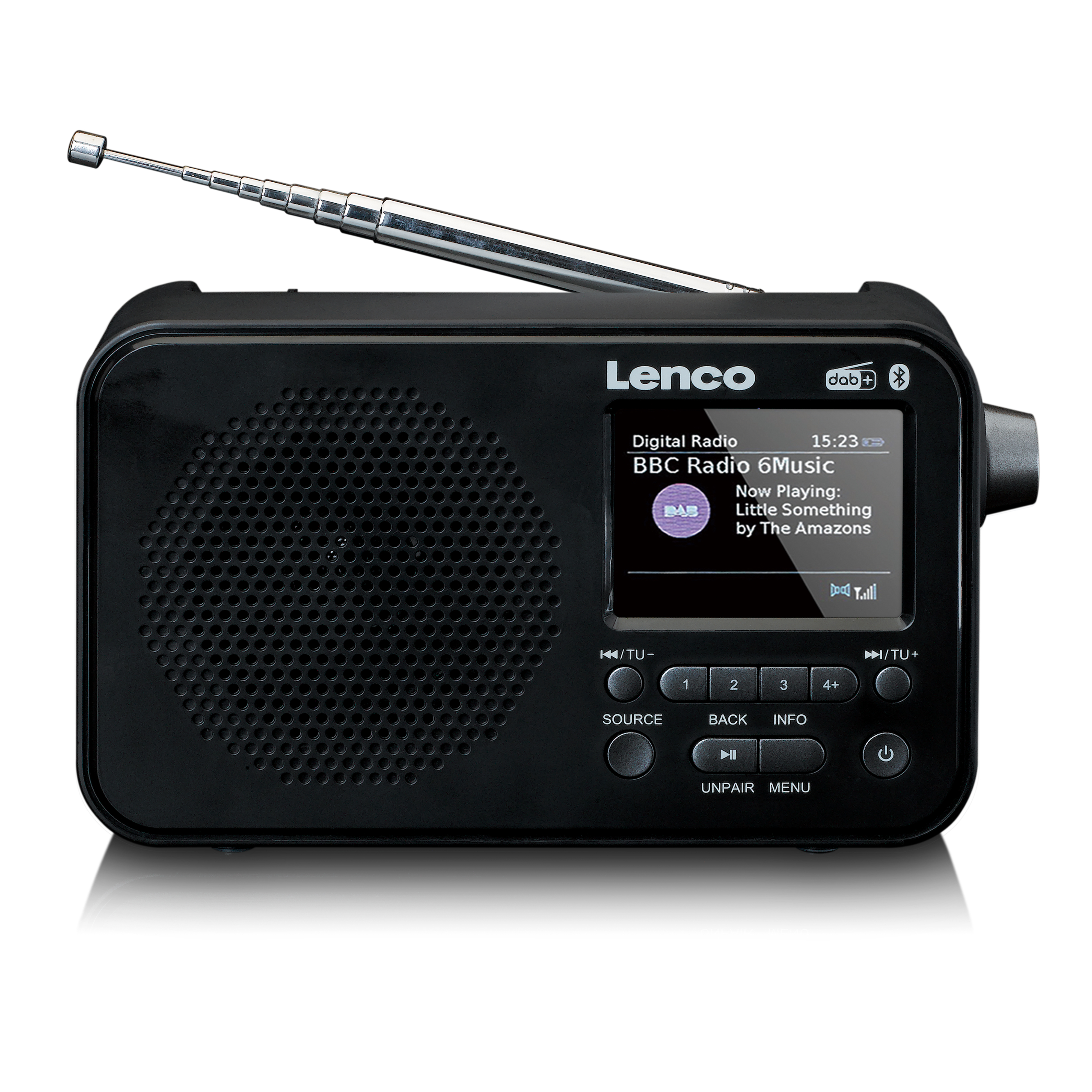 Lenco PDR-036BK - DAB+/FM-Radio Schwarz Bluetooth 5.0 2.4 Zoll  TFT-LCD-Display \
