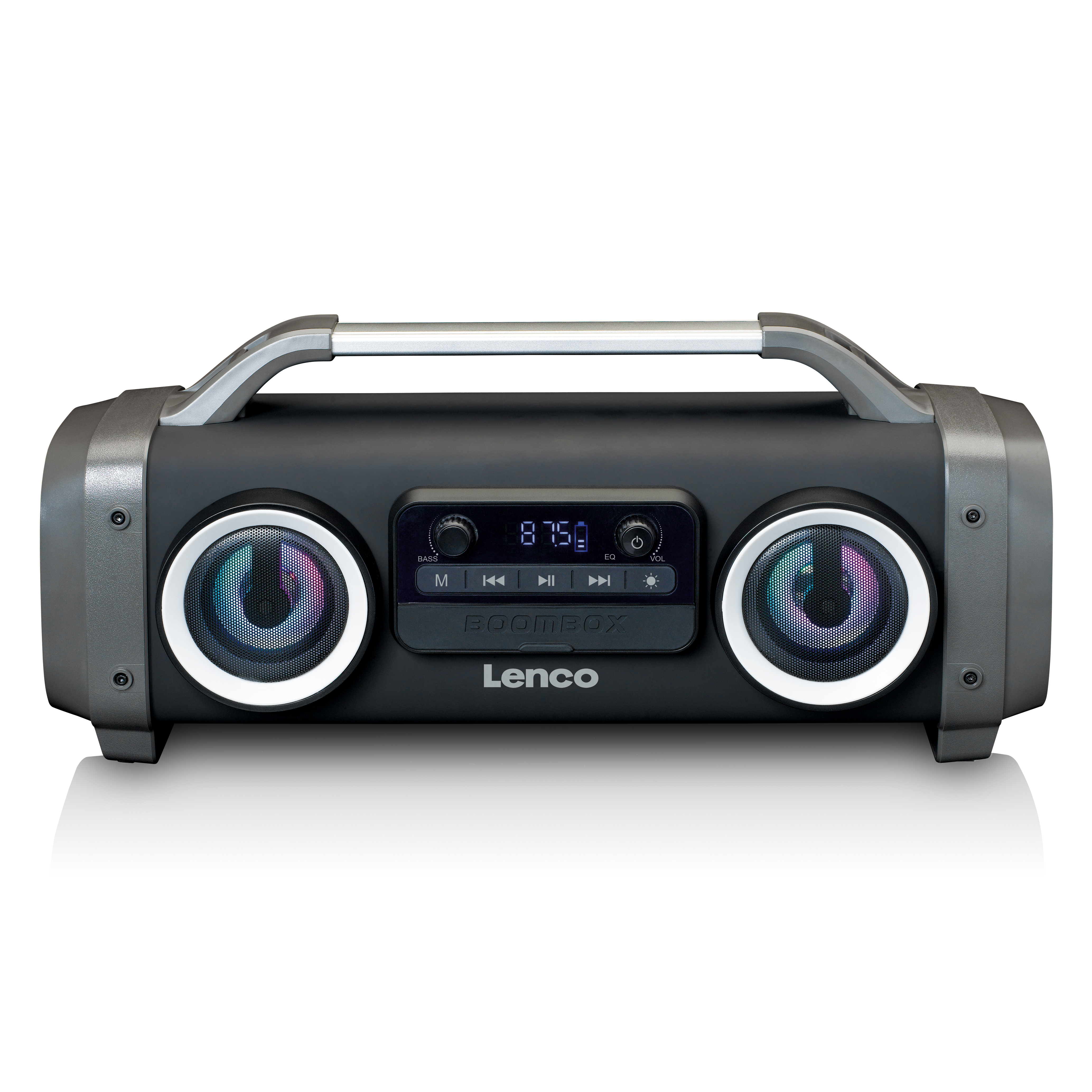 LENCO SPR-100 tragbare Bluetooth-Lautsprecher schwarz Boombox Radio  Lichteffekte 