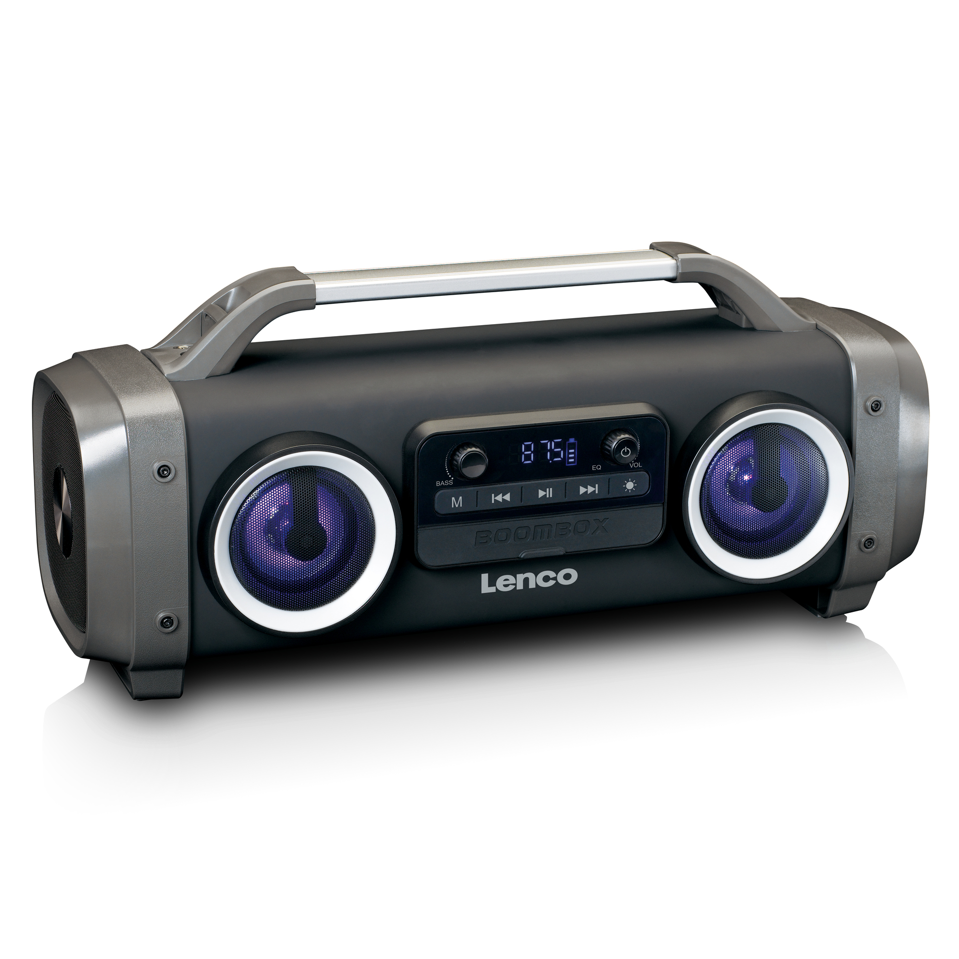 LENCO SPR-100 tragbare Bluetooth-Lautsprecher schwarz Boombox Radio  Lichteffekte \