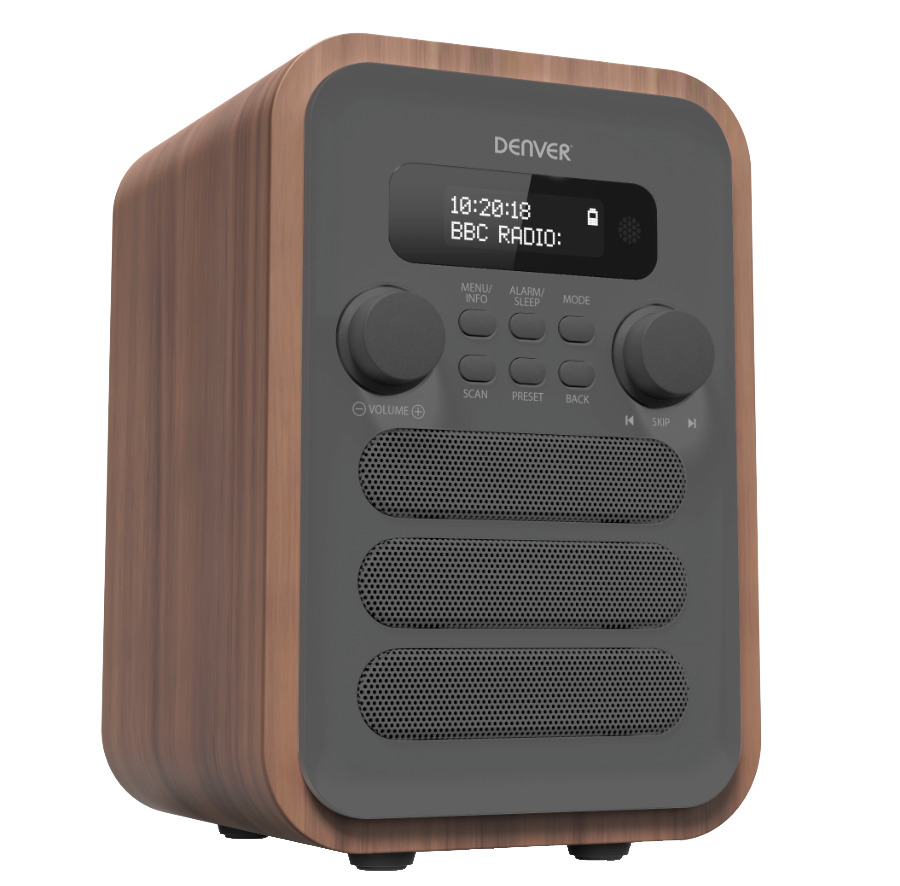 Denver Radio DAB-48 grau DAB+ Digitalradio FM-Radio UKW Bluetooth  Dot-Matrix-LCD 