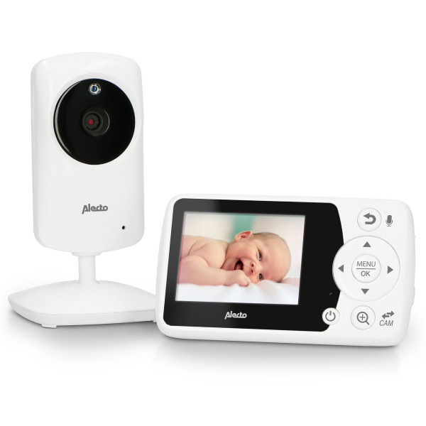 ALECTO DVM-64 - Babyphone mit Kamera 2.4 Zoll Farbdisplay Weiß Wandmontage