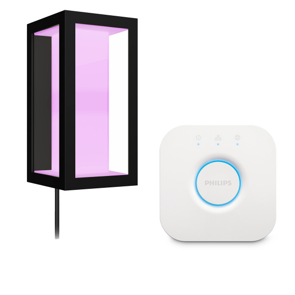 Philips Hue White&Col. Amb Impress LED Wandleuchte schwarz inkl. Hue Bridge App