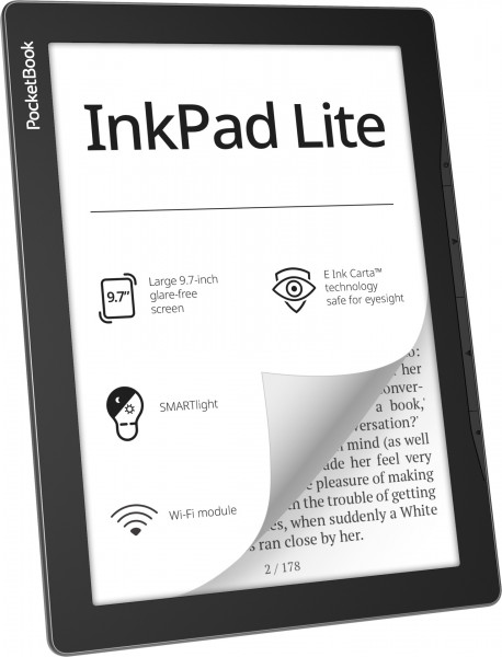 Pocketbook InkPad Lite eBook Reader grau 8GB 9,7 Zoll E-Ink Touchscreen microSD