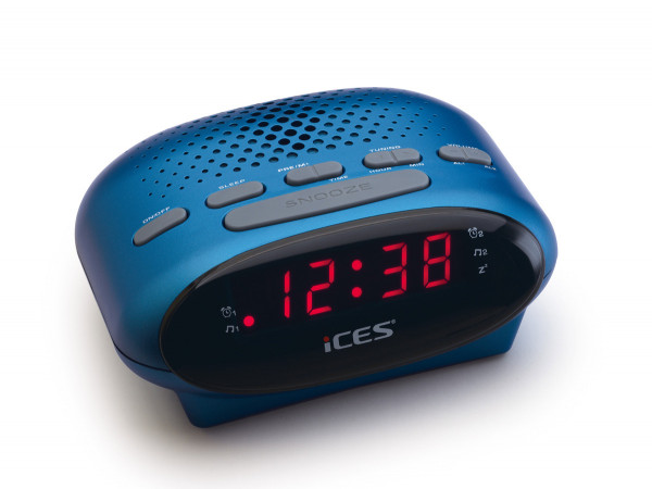 LENCO ICR-210 FM-Uhrenradio Radiowecker Blau digital LED-Display 6 W Sleep-Timer