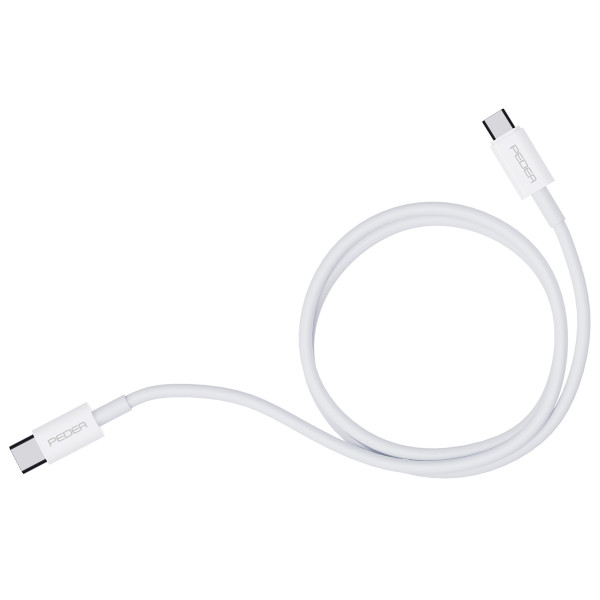 PEDEA Schnelllade- und Datenkabel Weiß USB-C auf USB-C 1 Meter Aufladen Charging