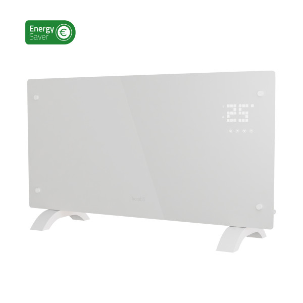 Hombli Glass Convection Heater 2000W Weiß Touch-Steuerung Eco- und Komfort-Modus