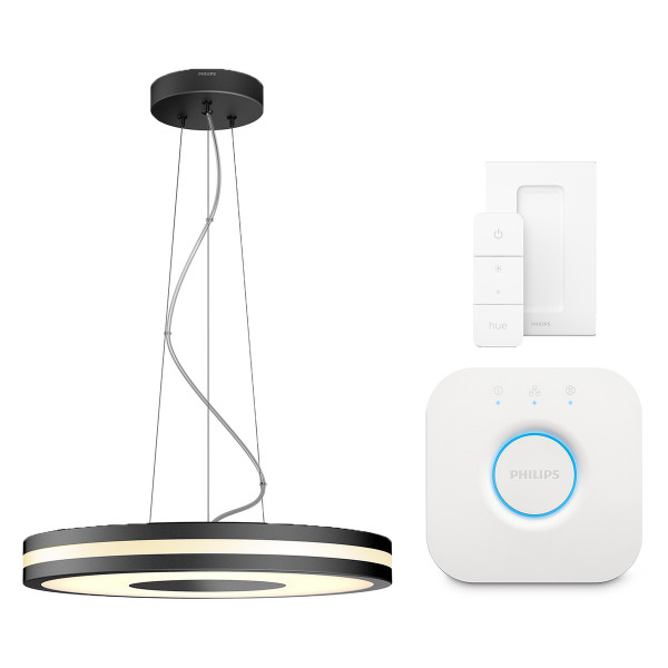 Philips Hue White Amb. LED Pendelleuchte schwarz inkl. Hue Bridge Smart Home App