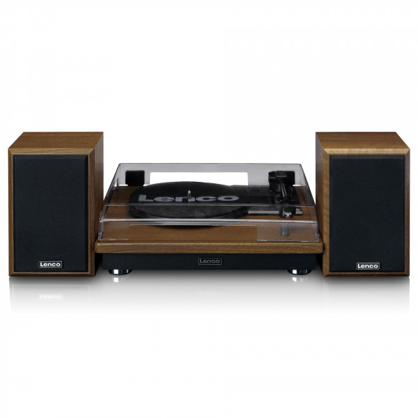 LENCO LS-100WD Plattenspieler BT 2 externe Lautsprecher Holzgehäuse Holzoptik